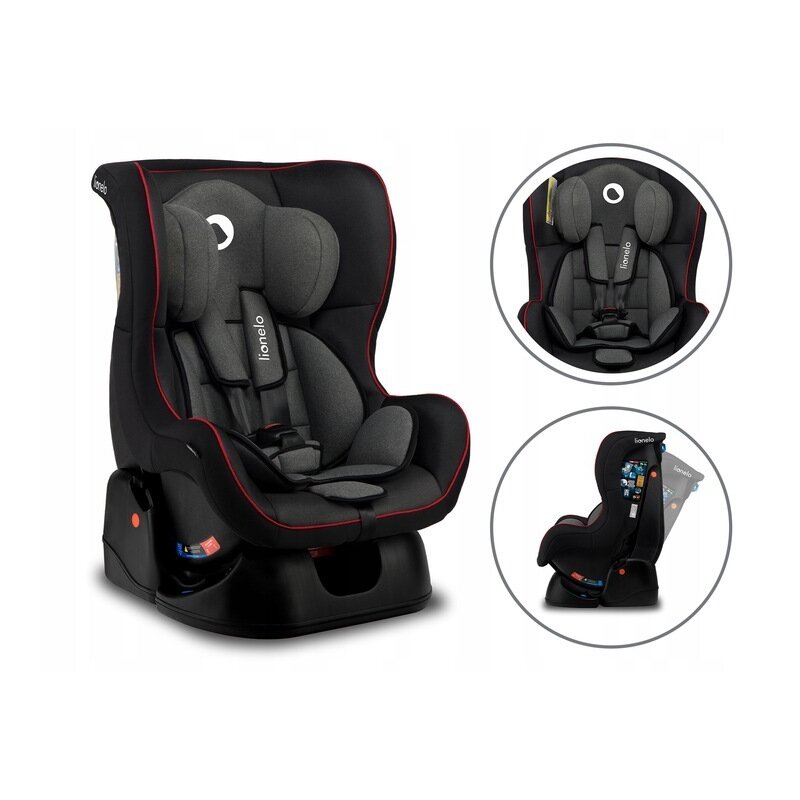 Lionelo - Scaun auto Liam Sporty Spatar reglabil, Pozitie de somn, 0-18 Kg, Negru image 12