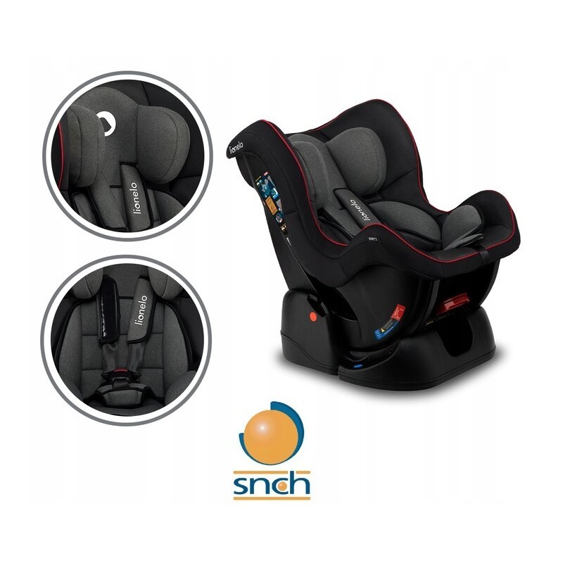 Lionelo - Scaun auto Liam Sporty Spatar reglabil, Pozitie de somn, 0-18 Kg, Negru image 13