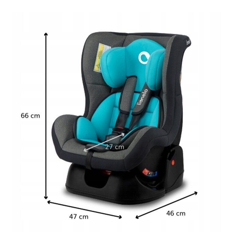 Lionelo - Scaun auto Liam Sky Spatar reglabil, Pozitie de somn, 0-18 Kg, Turcoaz image 2