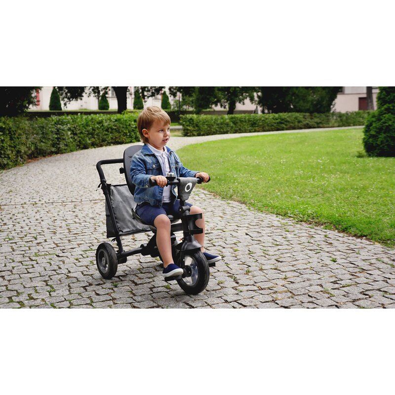 Lionelo - Tricicleta Tris Candy Mecanism de pedalare libera, Suport picioare, Control al directiei, Scaun reversibil, Rotire 360 grade, Pliabila, Roz/Gri image 31