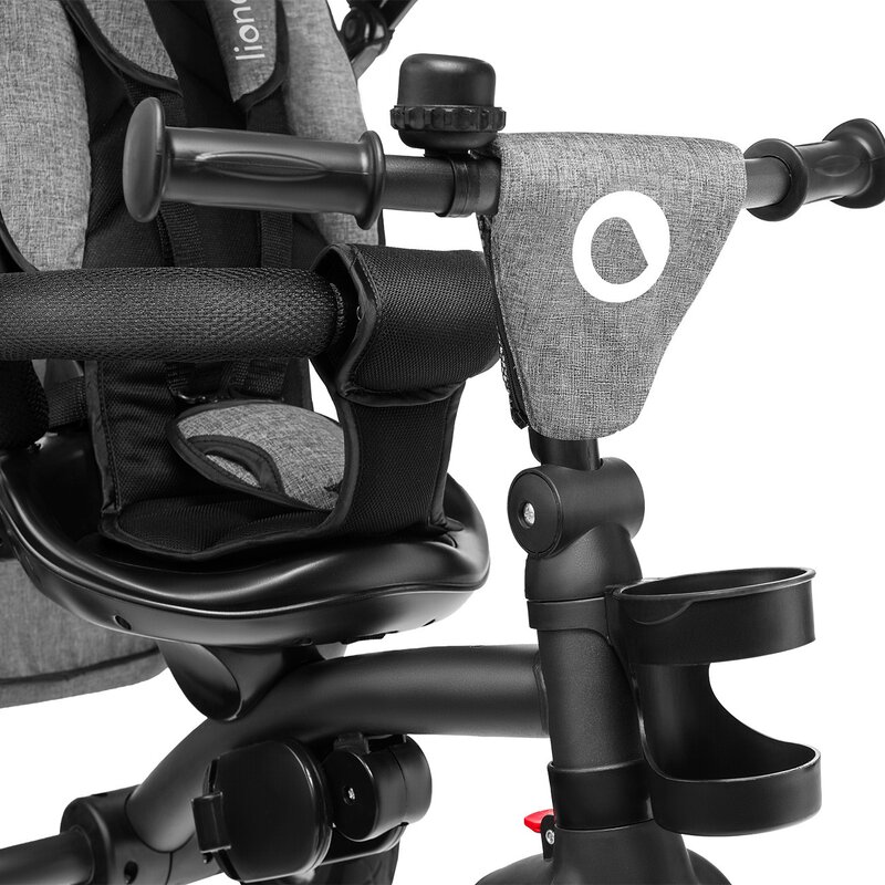 Lionelo - Tricicleta Tris Stone Grey Mecanism de pedalare libera, Suport picioare, Control al directiei, Scaun reversibil, Rotire 360 grade, Pliabila, Gri image 18