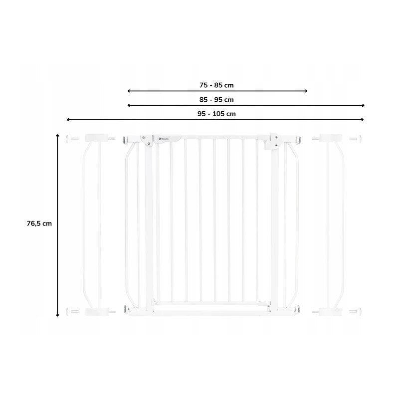 Lionelo - Poarta de siguranta prin presiune Truus Slim, 105 cm, Alb image 2