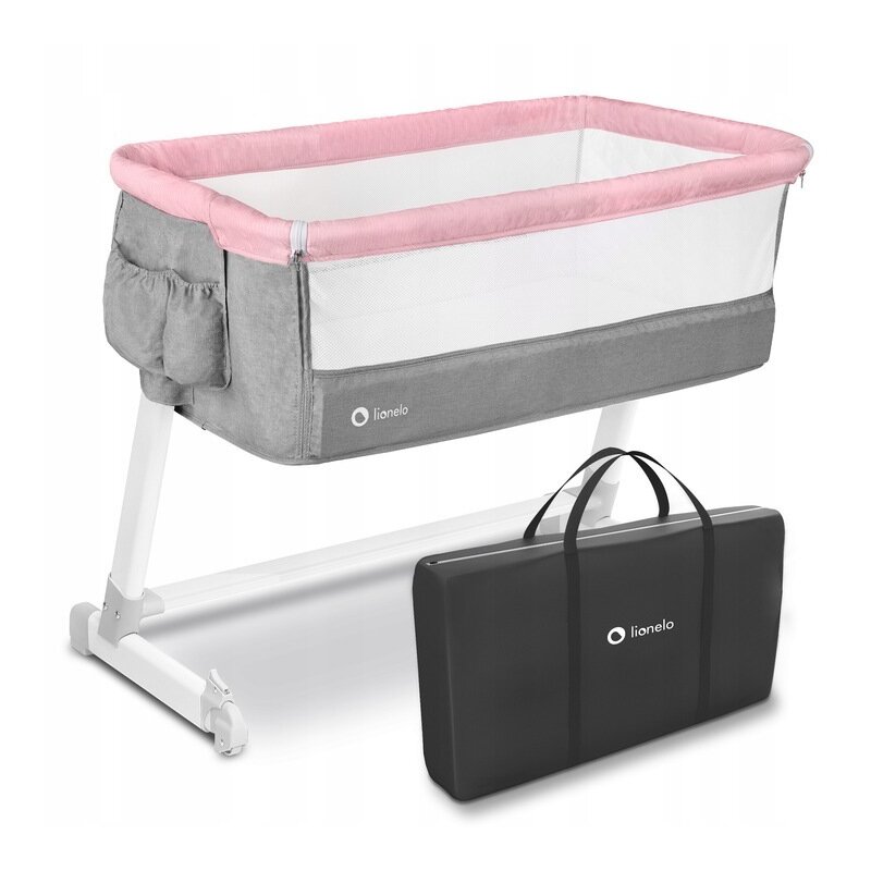 Lionelo - Patut co-sleeper Theo Magnolia 2 in 1, 90x50 cm, Roz