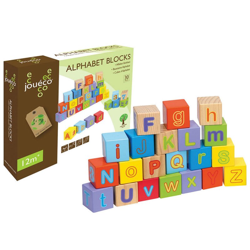 Joueco - Cuburi din lemn Alfabetul, 30 piese image 2