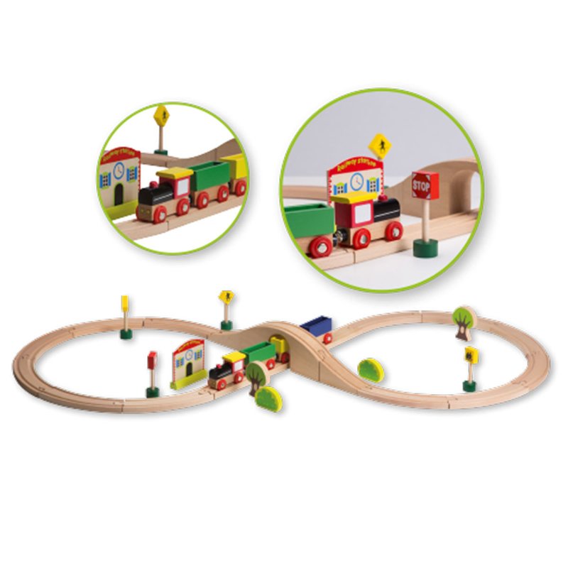 Joueco - Set tren cu sine si accesorii, 30 piese image 2