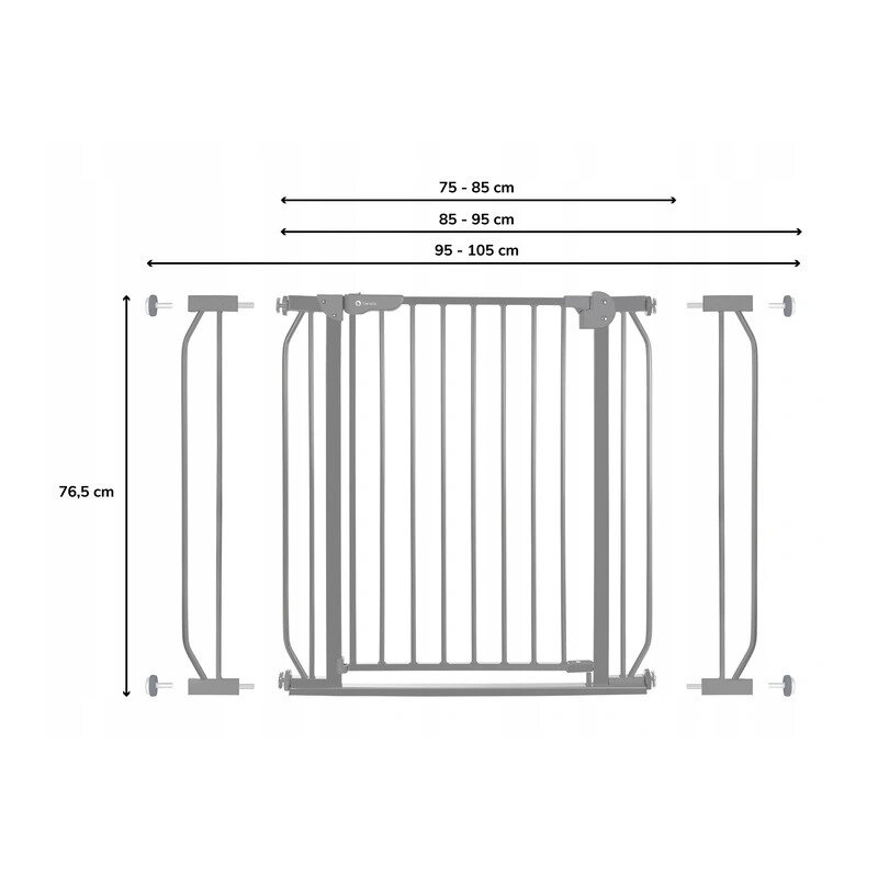 Lionelo - Poarta de siguranta prin presiune Truus Slim, 105 cm, Gri image 2