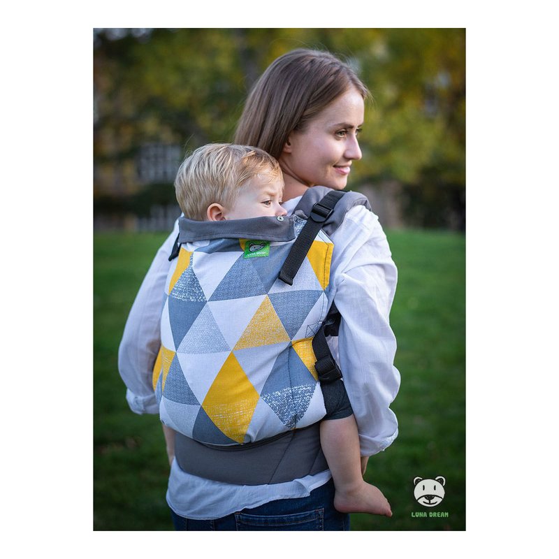 Luna Dream - Marsupiu ergonomic 2 in 1, Yellow Triangles image 4