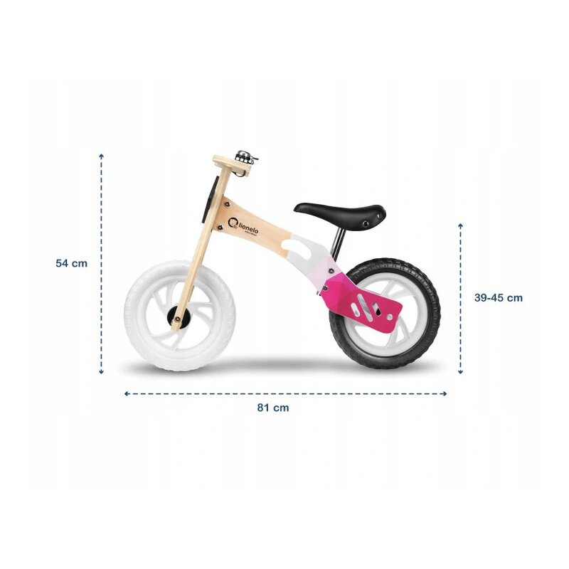 Lionelo - Bicicleta fara pedale Willy Bubblegum, 12”, Alb/Roz image 2