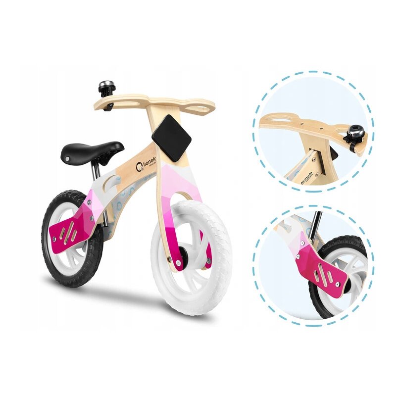 Lionelo - Bicicleta fara pedale Willy Bubblegum, 12”, Alb/Roz image 3