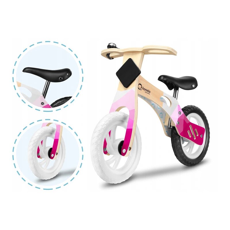 Lionelo - Bicicleta fara pedale Willy Bubblegum, 12”, Alb/Roz image 4