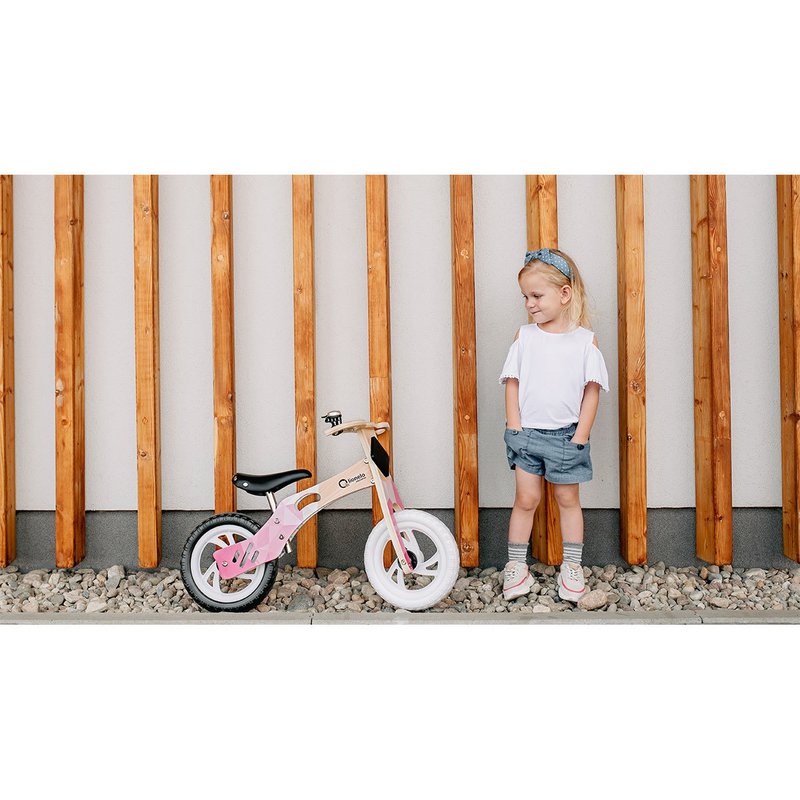 Lionelo - Bicicleta fara pedale Willy Bubblegum, 12”, Alb/Roz image 6