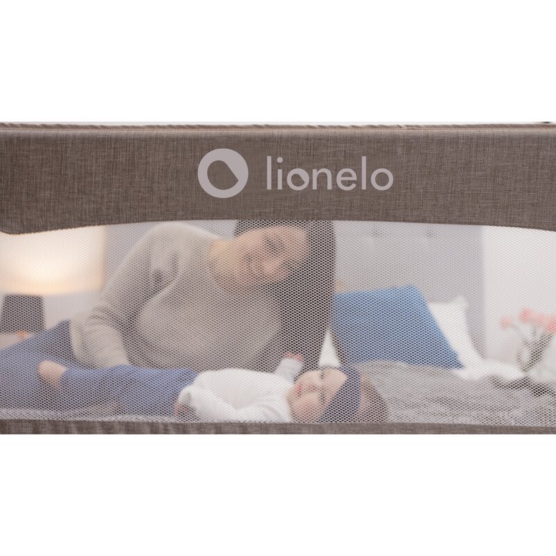 Lionelo - Bariera protectie pat Eva , Cu buzunar accesorii, 150x35 cm, Bej image 11