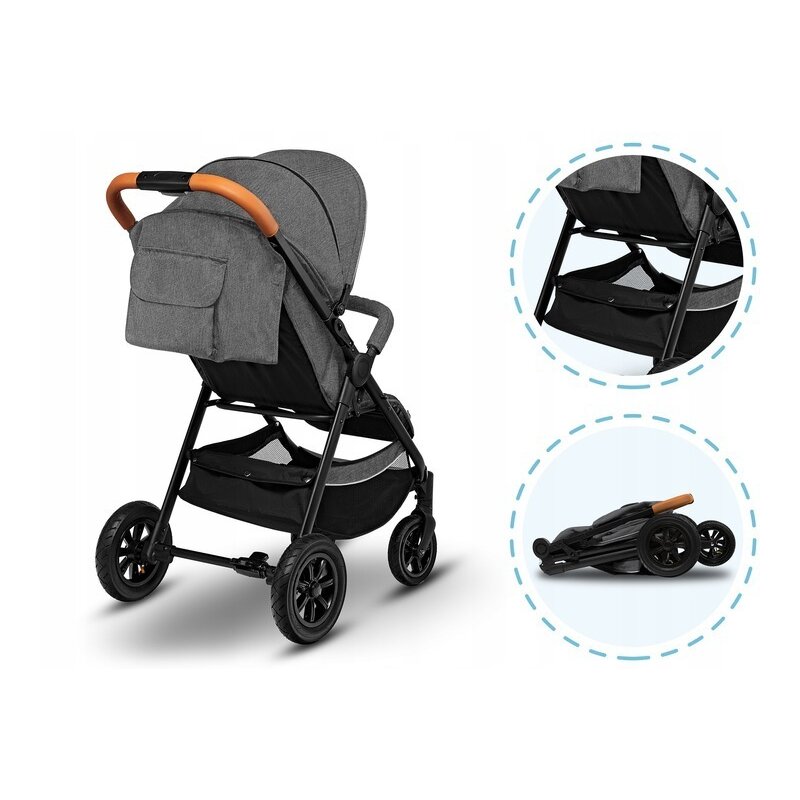 Lionelo - Carucior sport Bell, De la nastere, Cu accesorii, 0-22 kg, Gri image 13
