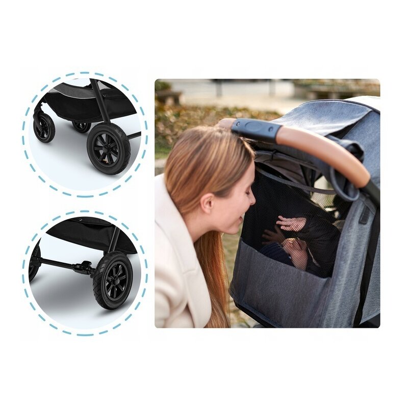 Lionelo - Carucior sport Bell, De la nastere, Cu accesorii, 0-22 kg, Gri image 33