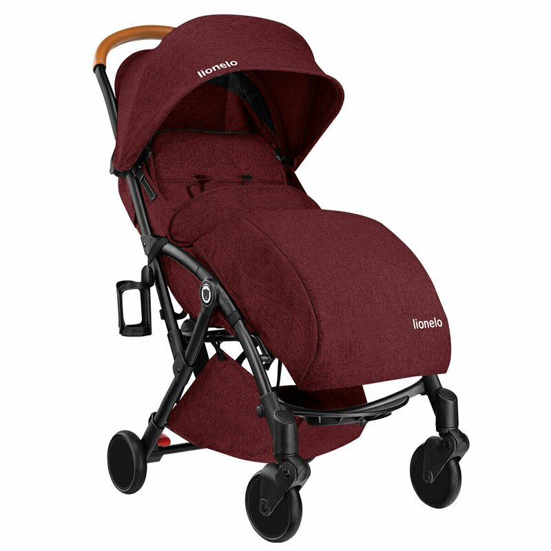 Lionelo - Carucior sport Julie, De la nastere, Cu accesorii, Cadru din aluminiu, 0-15 kg, Rosu image 3