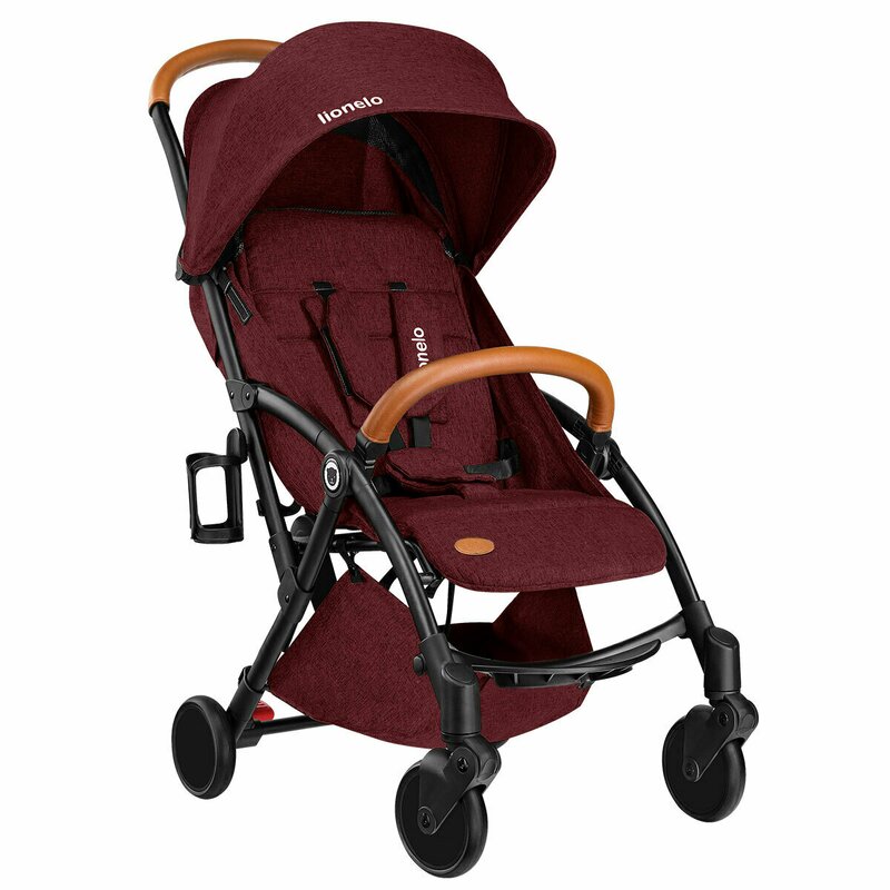 Lionelo - Carucior sport Julie, De la nastere, Cu accesorii, Cadru din aluminiu, 0-15 kg, Rosu image 4