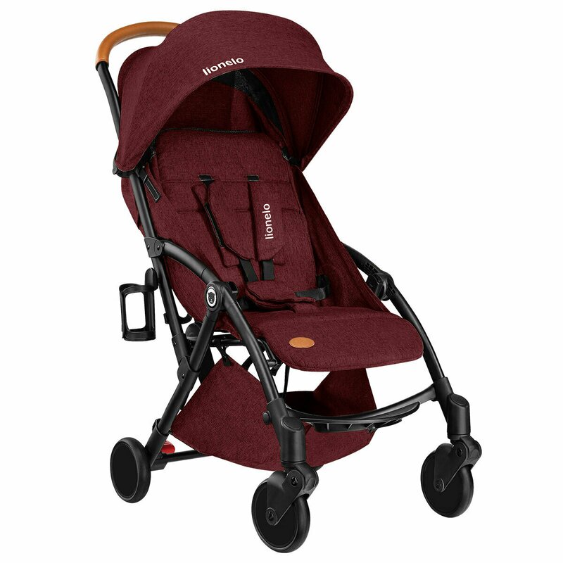 Lionelo - Carucior sport Julie, De la nastere, Cu accesorii, Cadru din aluminiu, 0-15 kg, Rosu image 5