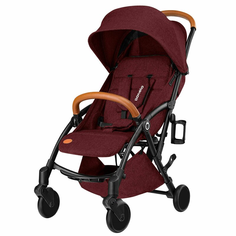 Lionelo - Carucior sport Julie, De la nastere, Cu accesorii, Cadru din aluminiu, 0-15 kg, Rosu image 6