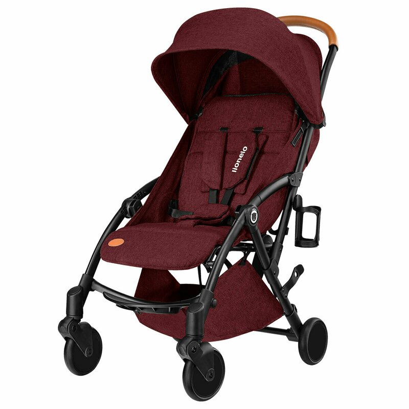 Lionelo - Carucior sport Julie, De la nastere, Cu accesorii, Cadru din aluminiu, 0-15 kg, Rosu image 7