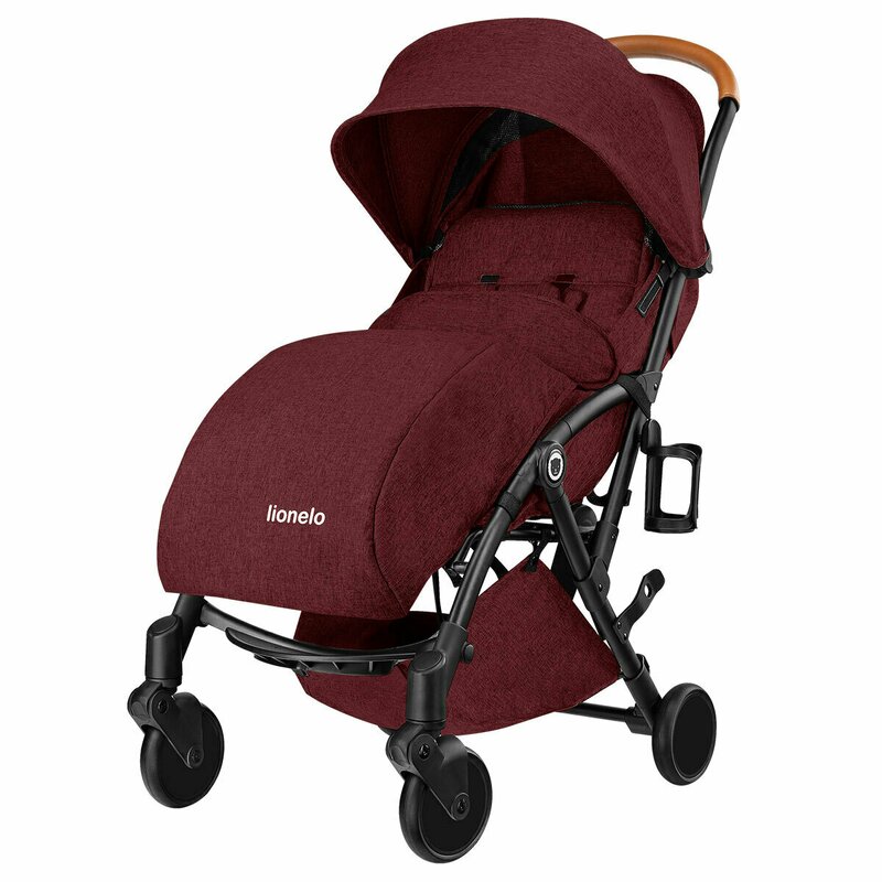 Lionelo - Carucior sport Julie, De la nastere, Cu accesorii, Cadru din aluminiu, 0-15 kg, Rosu image 9