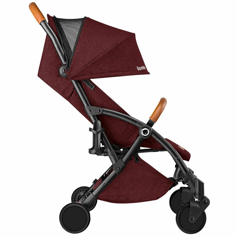 Lionelo - Carucior sport Julie, De la nastere, Cu accesorii, Cadru din aluminiu, 0-15 kg, Rosu image 12