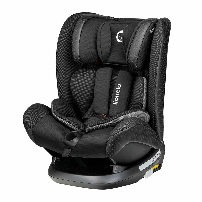 Lionelo - Scaun auto Oliver Carbon Spatar reglabil, Protectie laterala, Top Tether, 9-36 Kg, cu Isofix, Negru