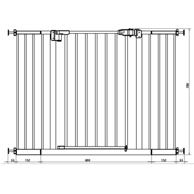 Qmini - Poarta siguranta Thor, 68-105 cm, Alb image 2