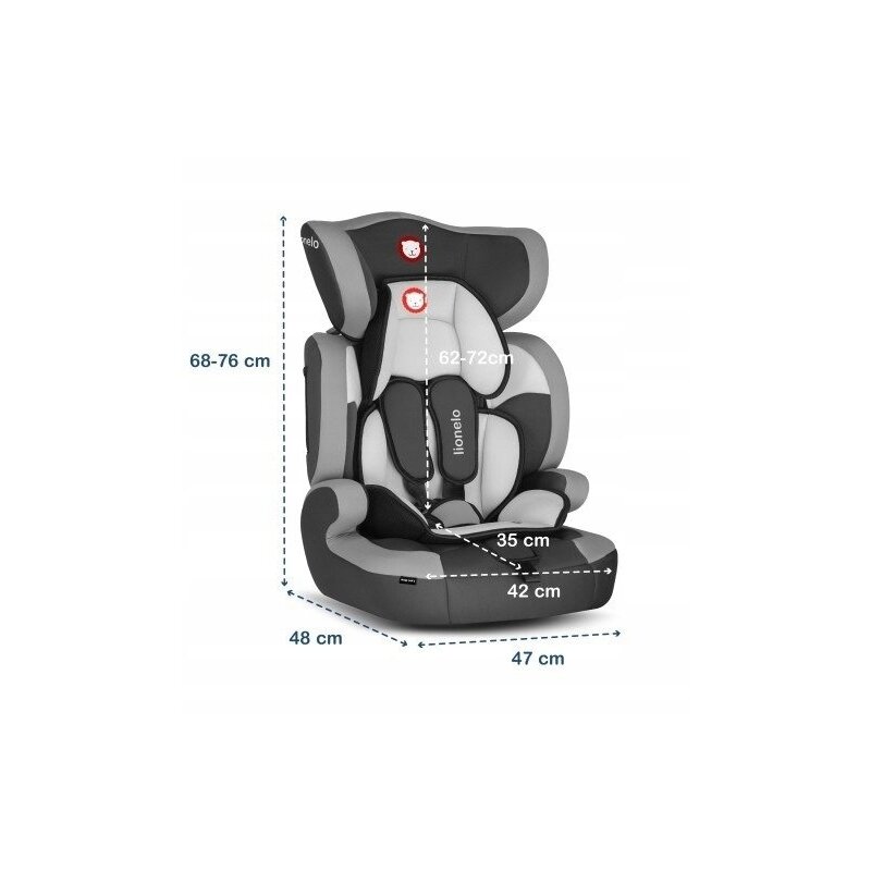 Lionelo - Scaun auto Levi One Spatar detasabil, 9-36 Kg, Gri image 2