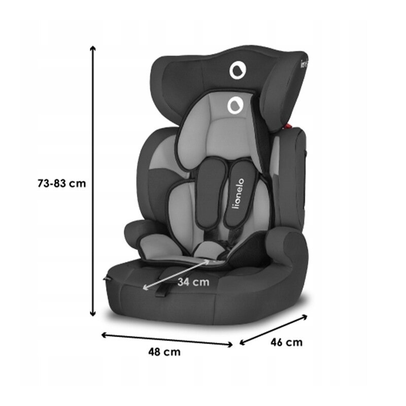 Lionelo - Scaun auto Levi One Spatar detasabil, 9-36 Kg, Negru image 2