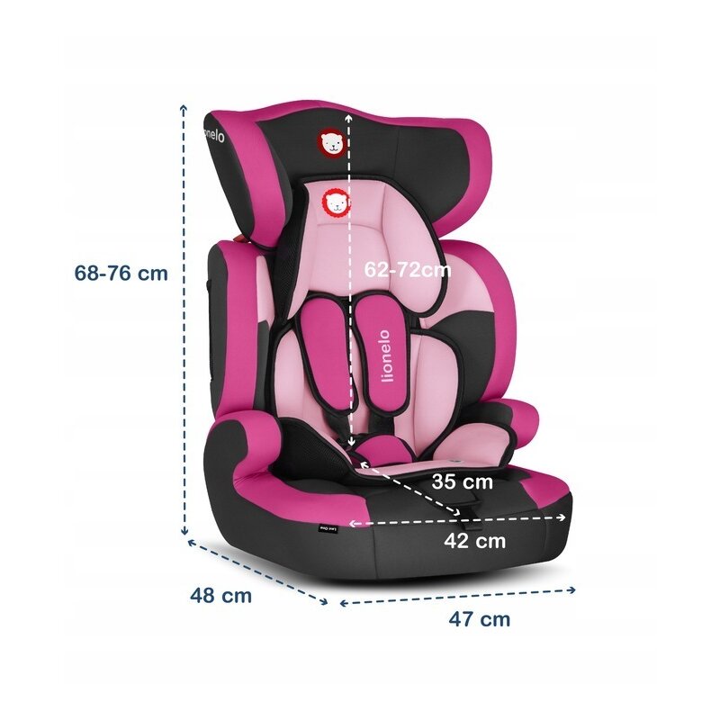 Lionelo - Scaun auto Levi One Candy Spatar detasabil, 9-36 Kg, Roz image 2