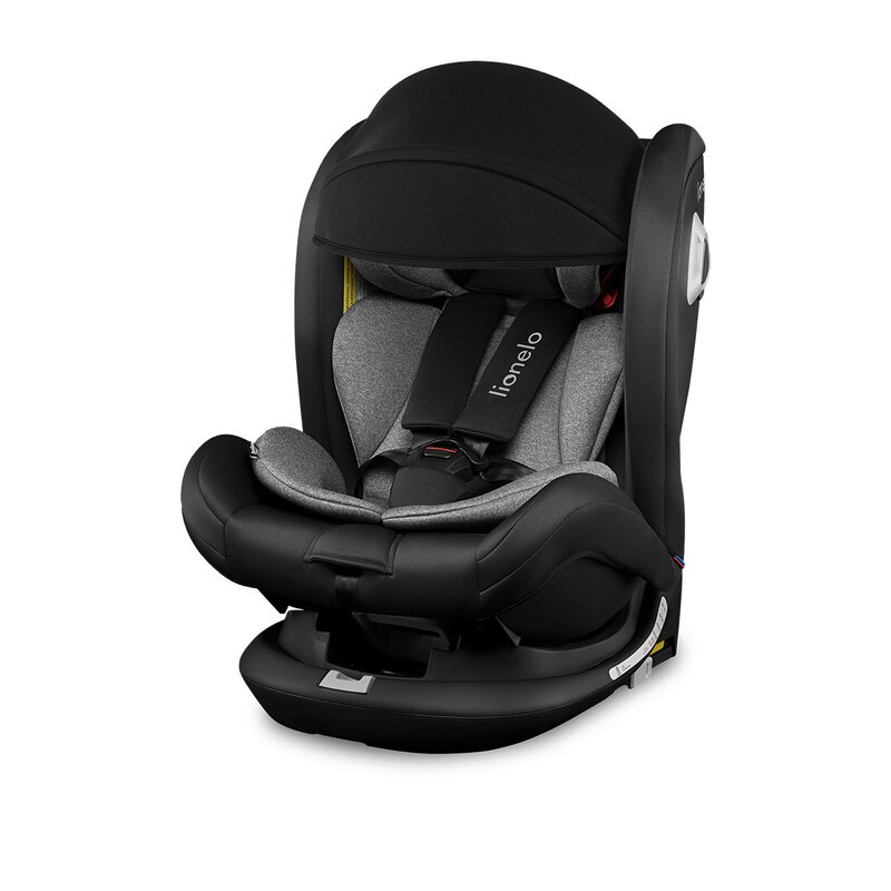 Lionelo - Scaun auto Bastiaan RWF Pozitie de somn, Protectie laterala, Rotire 360 grade, 0-36 Kg, cu Isofix, Negru