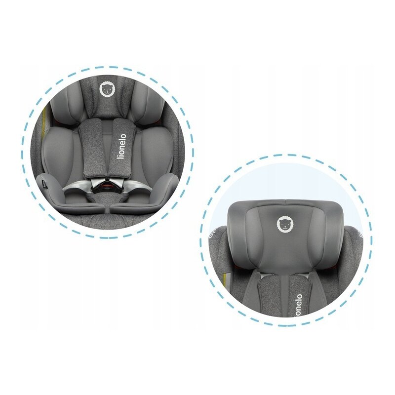 Lionelo - Scaun auto Bastiaan RWF Pozitie de somn, Protectie laterala, Rotire 360 grade, 0-36 Kg, cu Isofix, Gri image 20