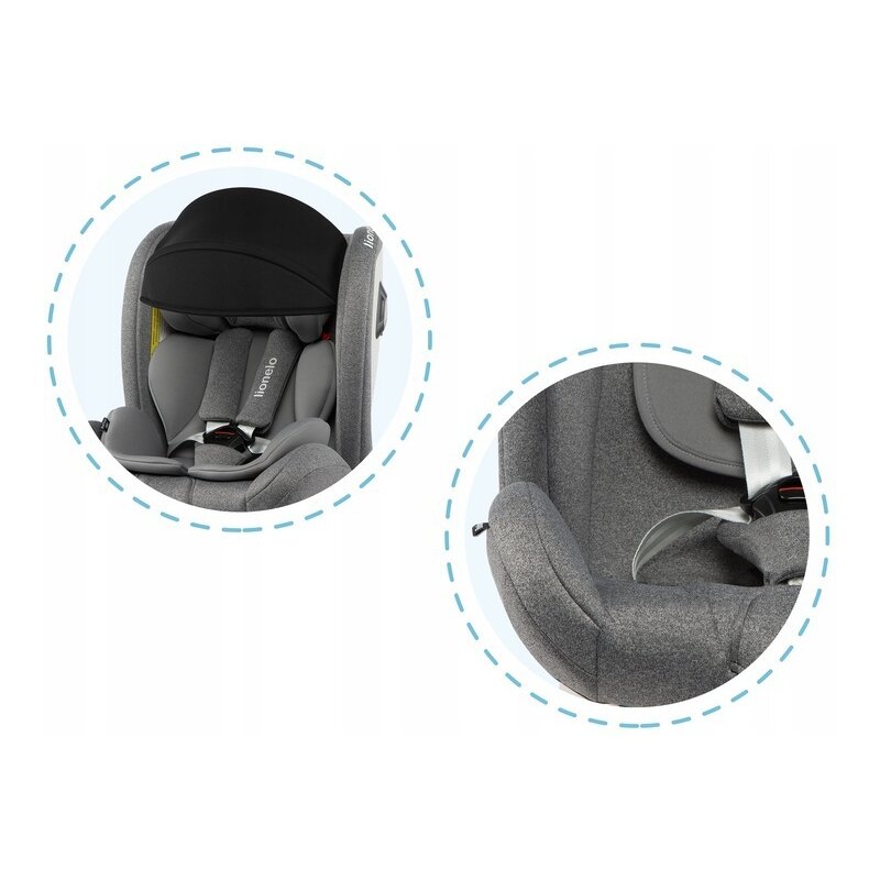 Lionelo - Scaun auto Bastiaan RWF Pozitie de somn, Protectie laterala, Rotire 360 grade, 0-36 Kg, cu Isofix, Gri image 21