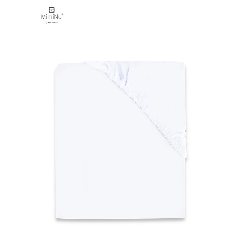 MimiNu - Cearceaf Jerse cu elastic, 120X60 cm, White