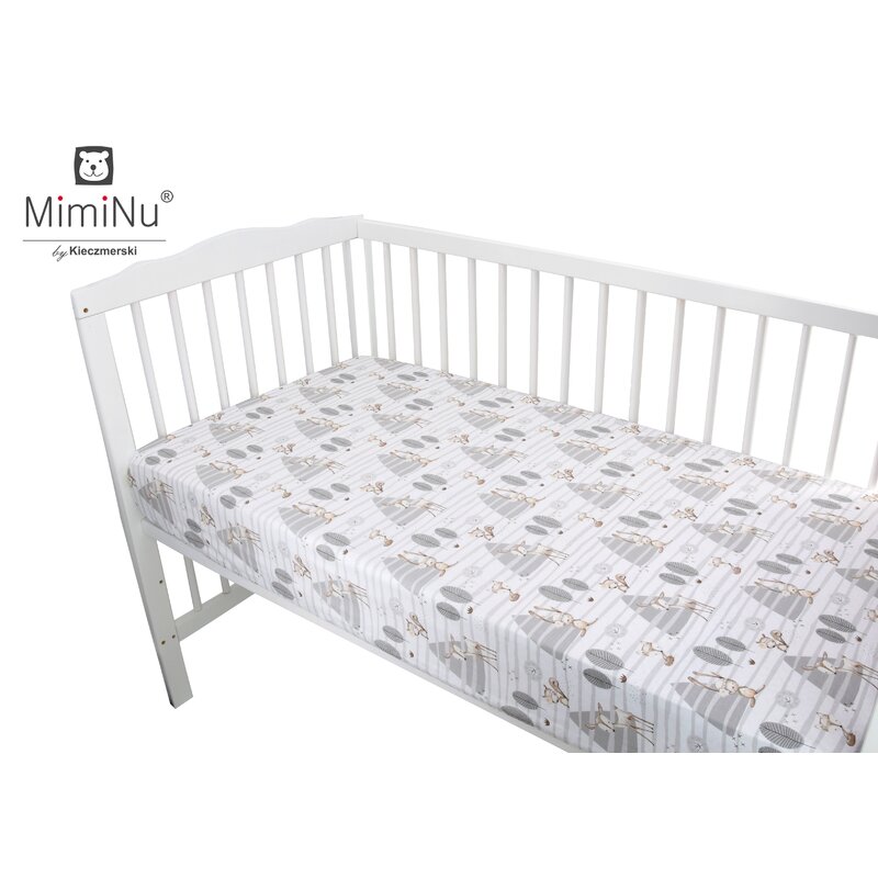 MimiNu - Cearceaf cu elastic pentru patut 140X70 cm, Din bumbac, Forest image 2
