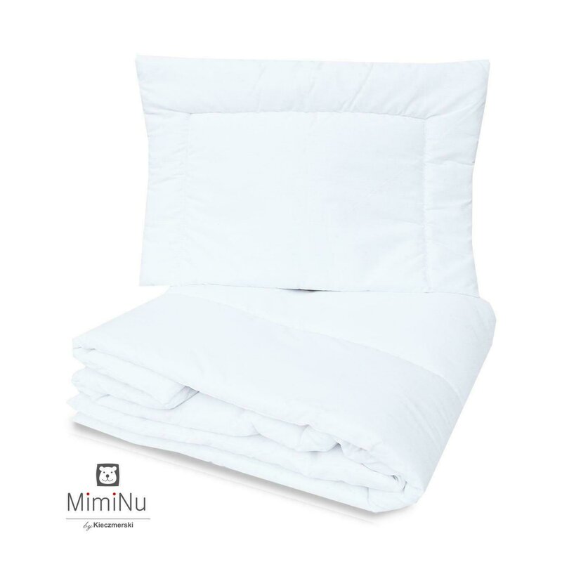 MimiNu - Set pilota si perna pentru patut, Din bumbac, White