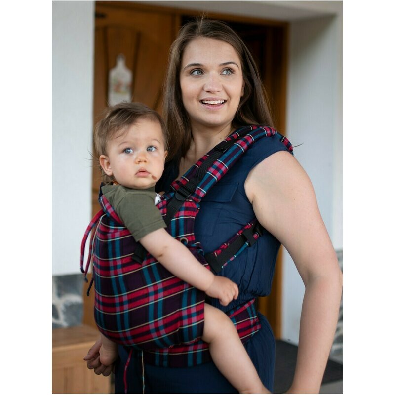 Luna Dream - Marsupiu ajustabil, 100% bumbac, Blueberry Tartan image 6