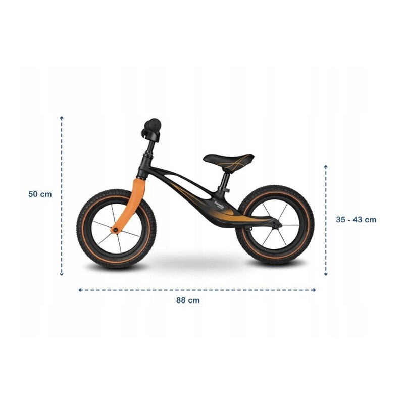 Lionelo - Bicicleta cu roti gonflabile, fara pedale, 12 , Bart Air , Negru image 2