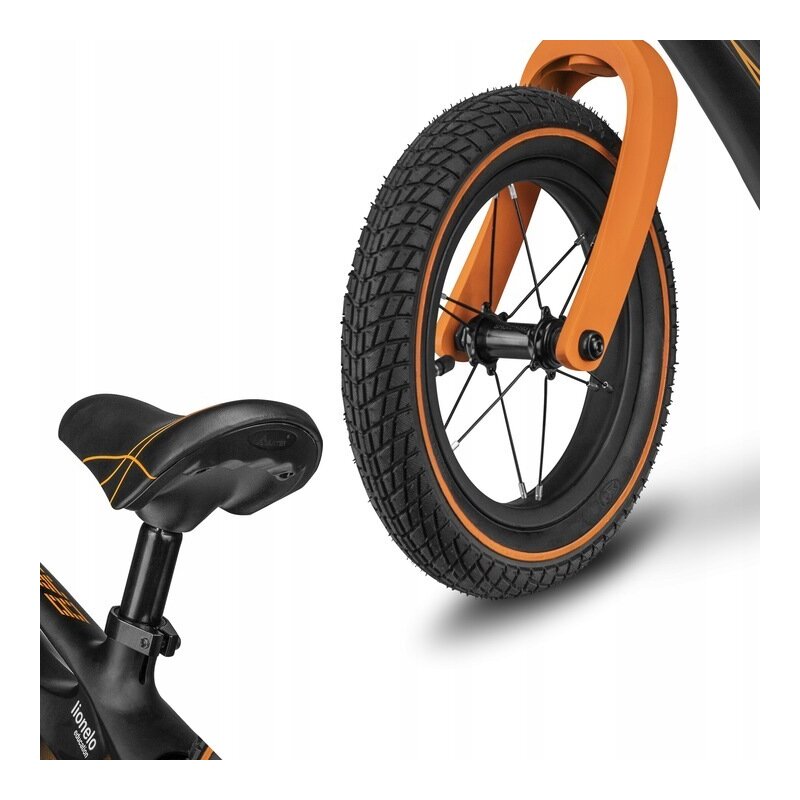 Lionelo - Bicicleta cu roti gonflabile, fara pedale, 12 , Bart Air , Negru image 9