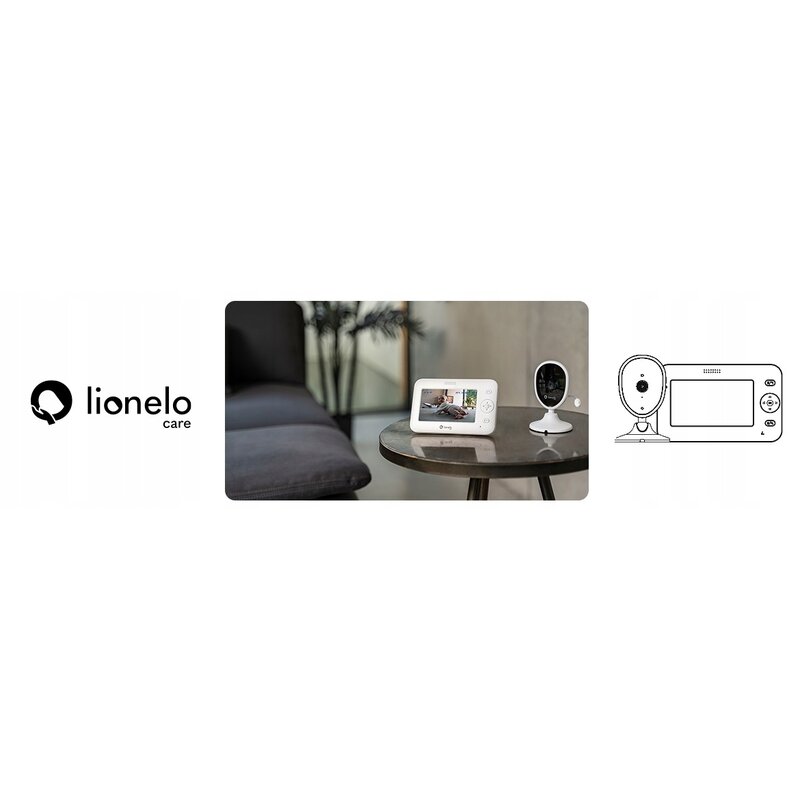 Lionelo - Videofon Babyline 8.1 , Cu termometru, Cu melodii, Cu comunicare in 2 sensuri, Alb image 19