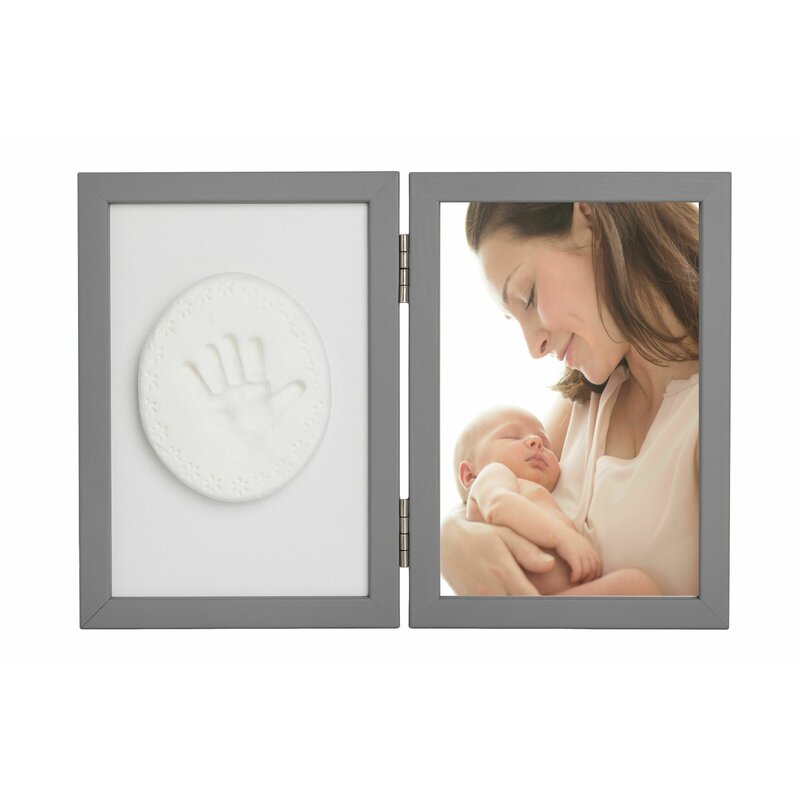 Baby HandPrint - Kit rama foto cu amprenta, Tiny Memories, Grey