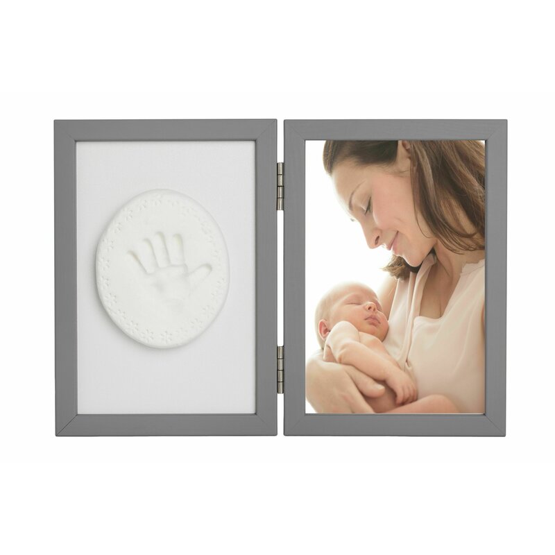 Baby HandPrint - Kit rama foto cu amprenta, Tiny Memories, Grey image 1