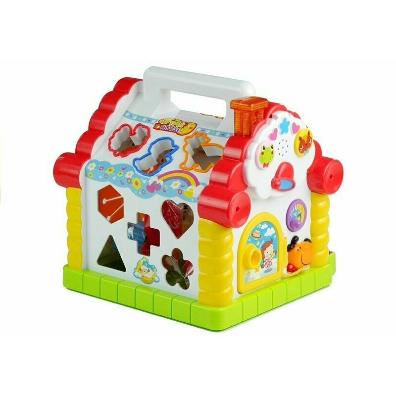 Hola Toys - Casuta educativa, Happy House, Cu sortator si pian