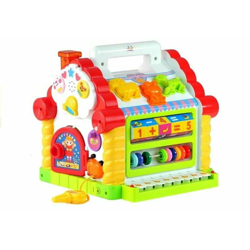 Hola Toys - Casuta educativa, Happy House, Cu sortator si pian image 5