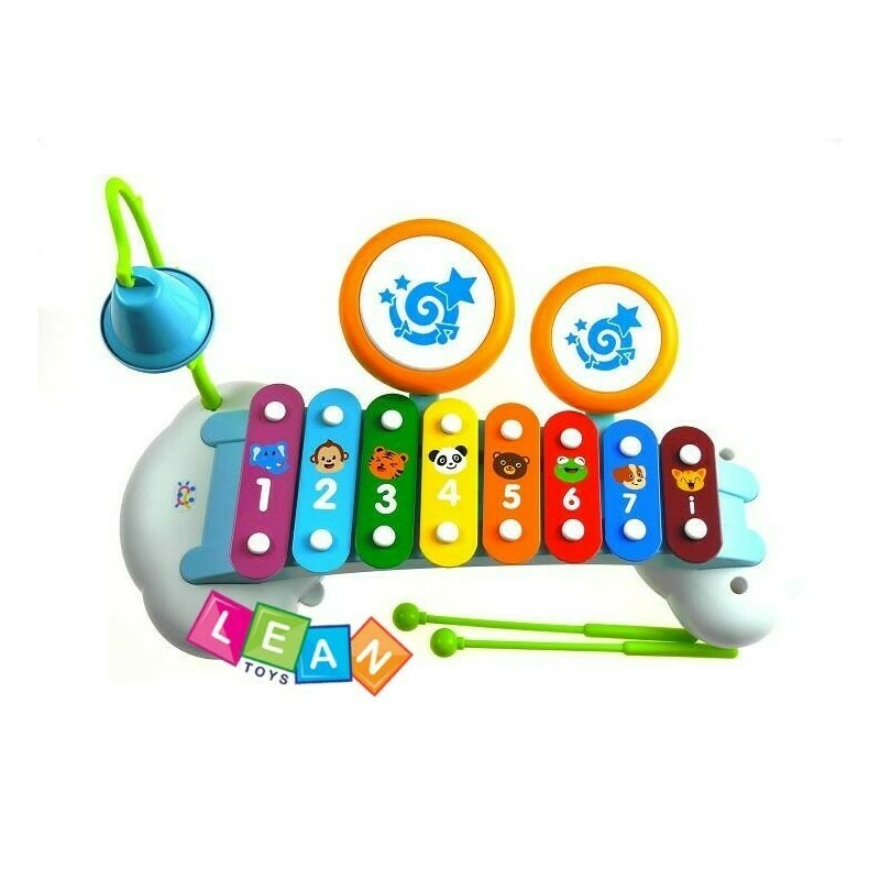 Hola Toys - Jucarie bebelusi, Xilofon, cu doua tobe image 4