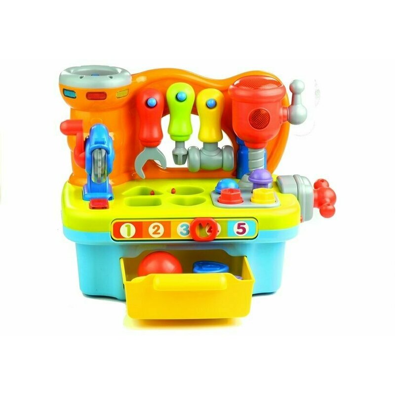 Hola Toys - Jucarie interactiva banc de lucru multifunctional, cu muzica si lumini