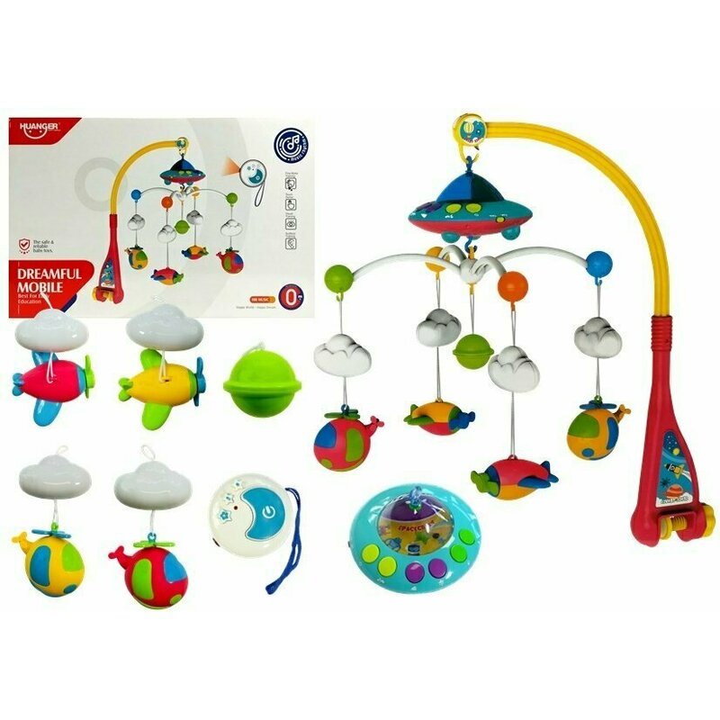 Huanger Toys - Carusel muzical pentru patut cu proiectii si 108 melodii image 4