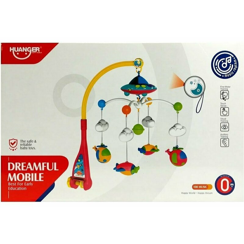 Huanger Toys - Carusel muzical pentru patut cu proiectii si 108 melodii image 6