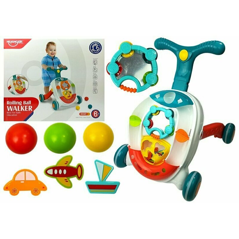 Huanger Toys - Antepremergator si centru de activitati, cu bile multicolore image 2