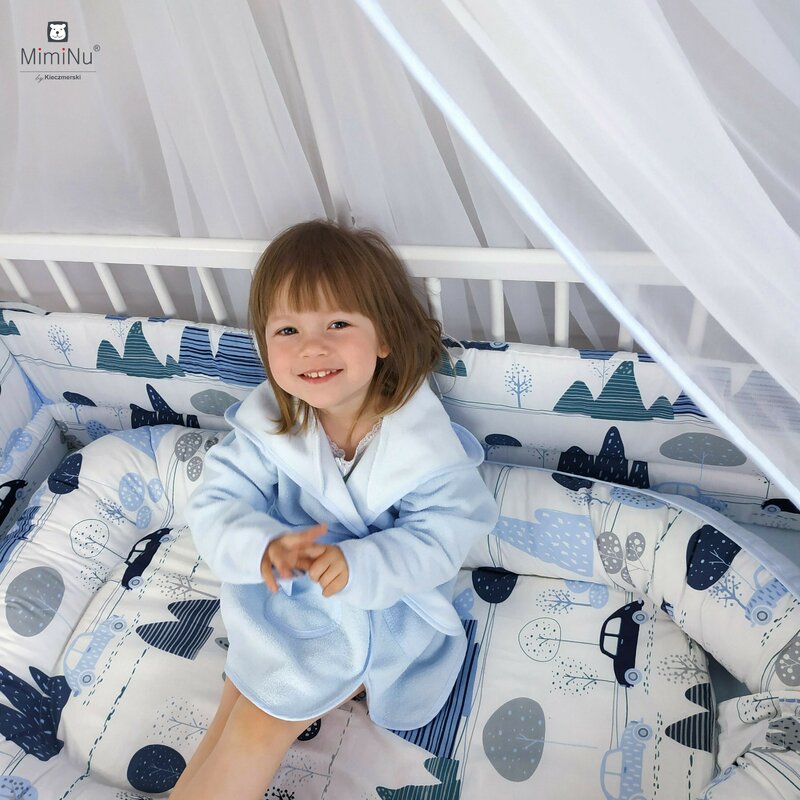 MimiNu - Cosulet bebelus pentru dormit, Baby Nest 105x66 cm, Velvet Childrens Journey Blue image 3